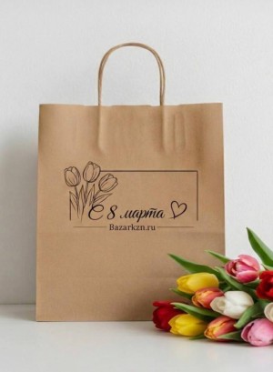 Пакет подарочный "С 8 марта"